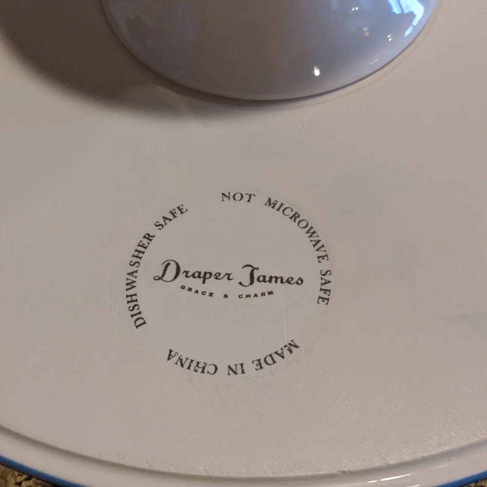 2018 Draper James Blue Stripes Baby Brunch Lil Slice Of Heaven Cake Stand Spring
